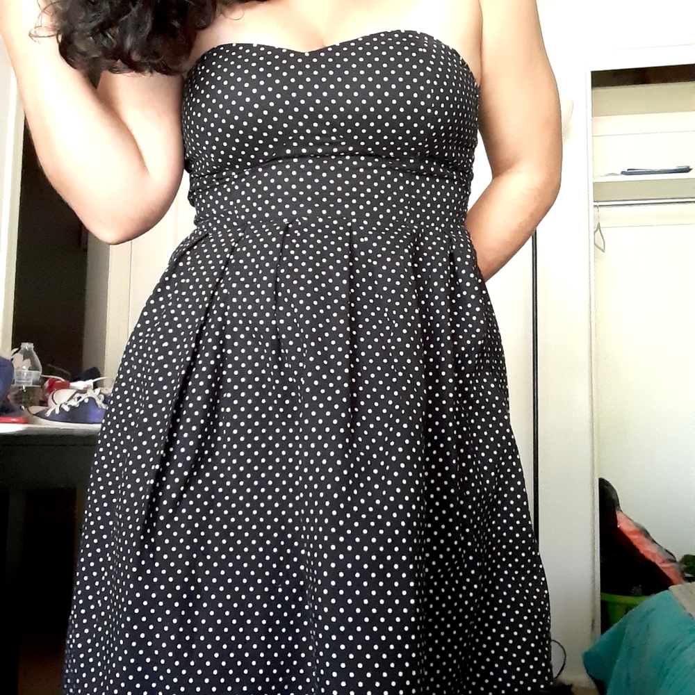 Strapless Polkadot Dress